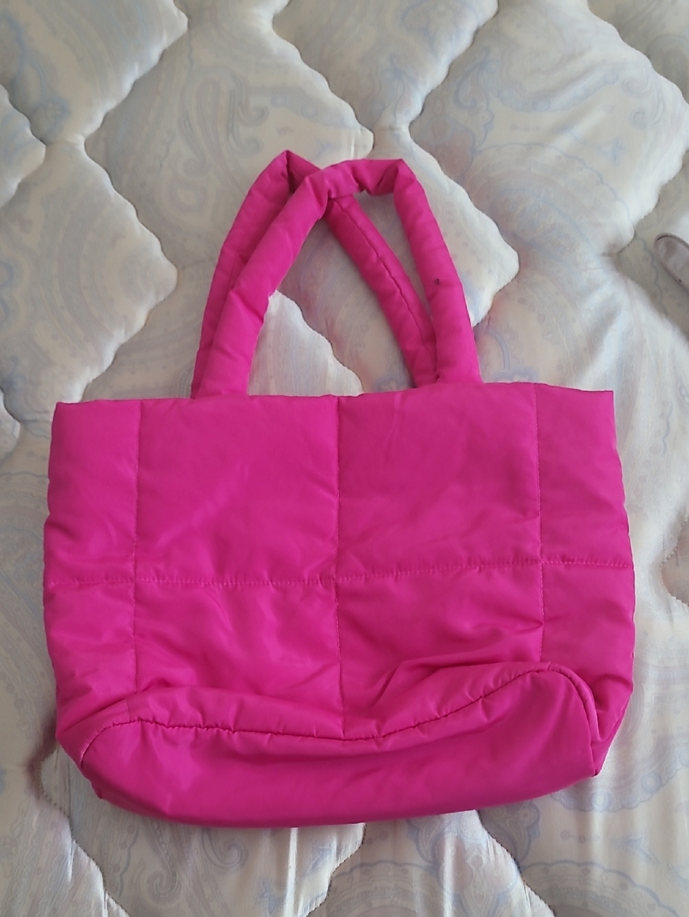 Hot Pink Quilted Tote Bag - Women